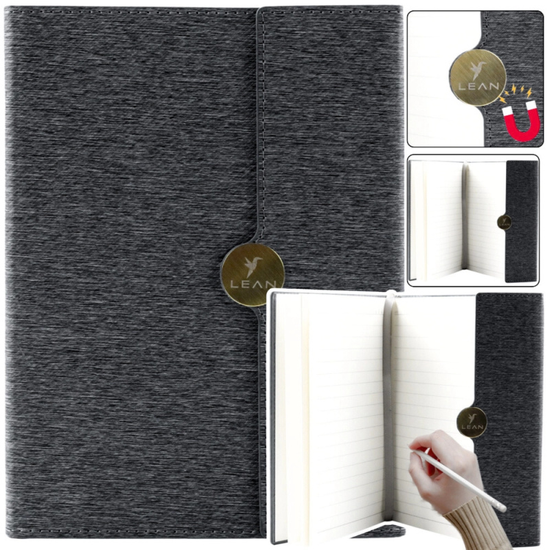 Elegantní černý kancelářský zápisník na magnet