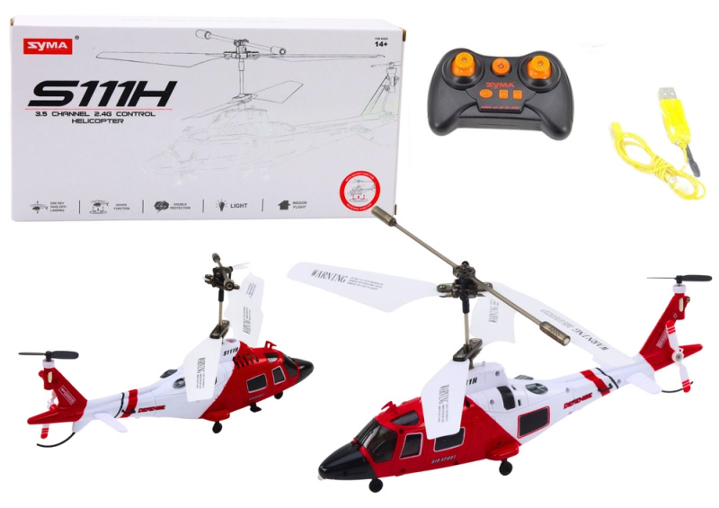 zdalně ovládaný helikoptéra s gyroskopem Syma S111H červená