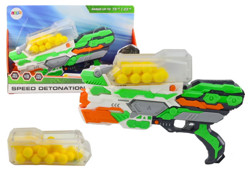 LEAN Toys Zelená pěnová kulová pistole 12 ks.
