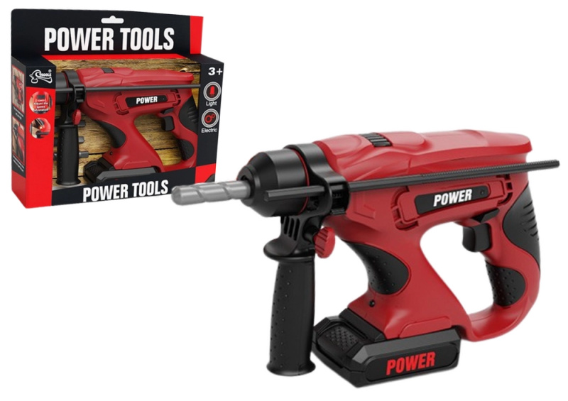Červená dětská vrtačka s vrtáky na baterie