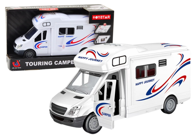 Dětský bílý karavan se světly a zvuky