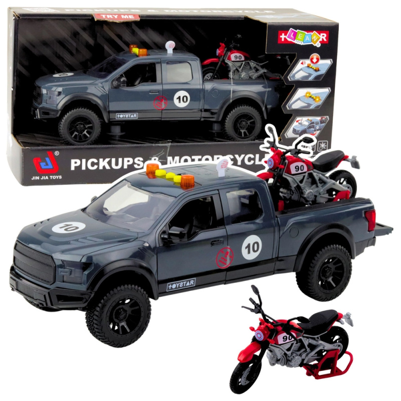 Pick-up s motocyklem s efekty světel a zvuků