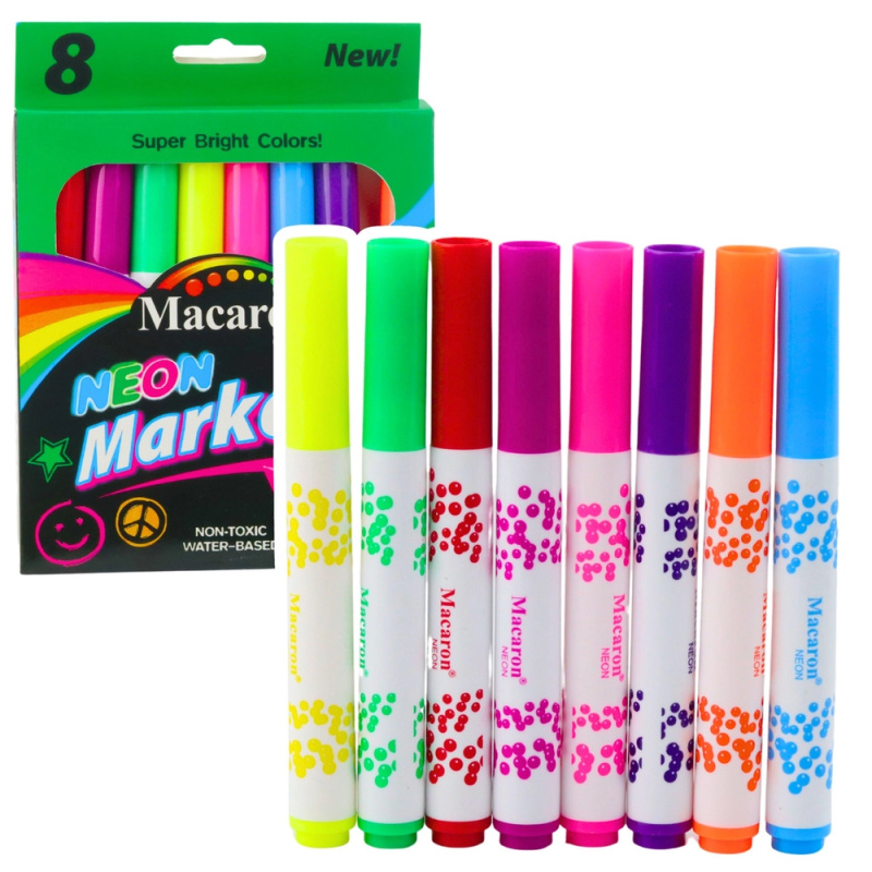 Sada neonových popisovačů vodní inkoust 8 ks