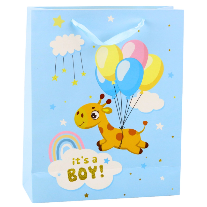 Dárková taška It's a Boy Žirafa modrá