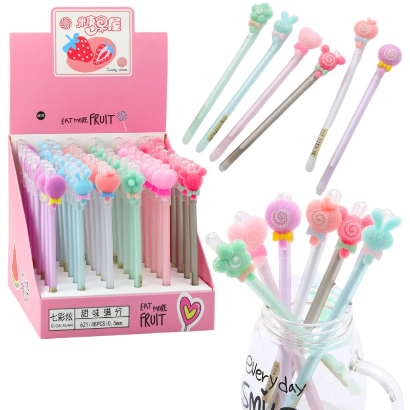 Gelové pero s gumou a dekorativní uzávěrem