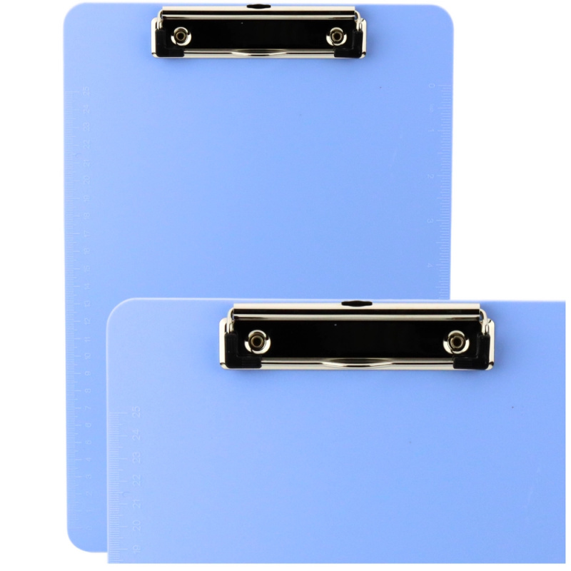 Modrá psací podložka s klipem a měřítkem A4 plastová