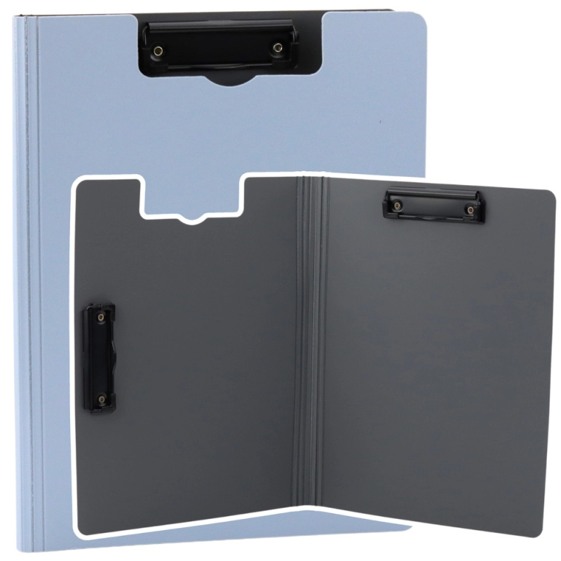 Podložka s krytem a dvěma klipy A4 světle modrá