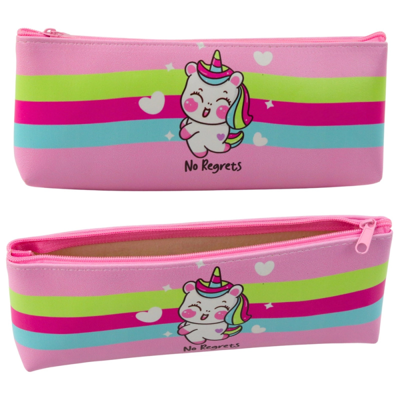 Pouzdro na školní potřeby dívčí jednorožec pastelová růžová