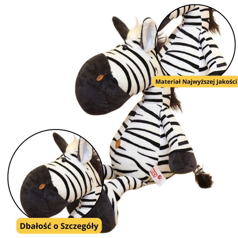 Plyšová hračka zebra černobílá 25 cm