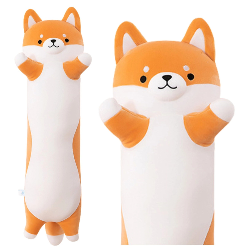 Plyšový pes shiba – podlouhlá polštářová hračka 60 cm