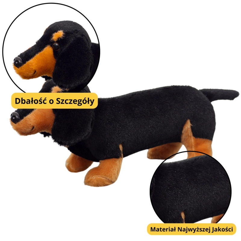 Plyšový mazlíček jezevčík černý 25 cm