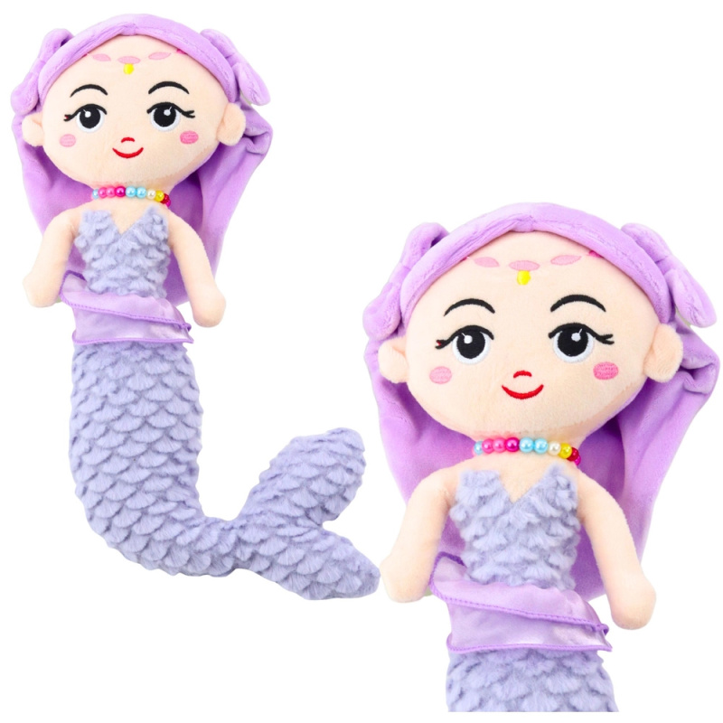 Plyšová Mořská Panna s Koralovým Ocasem Fialová 32cm