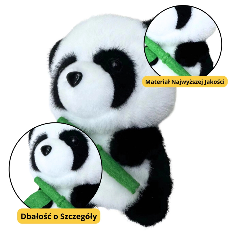Plyšová panda s bambusem 18cm