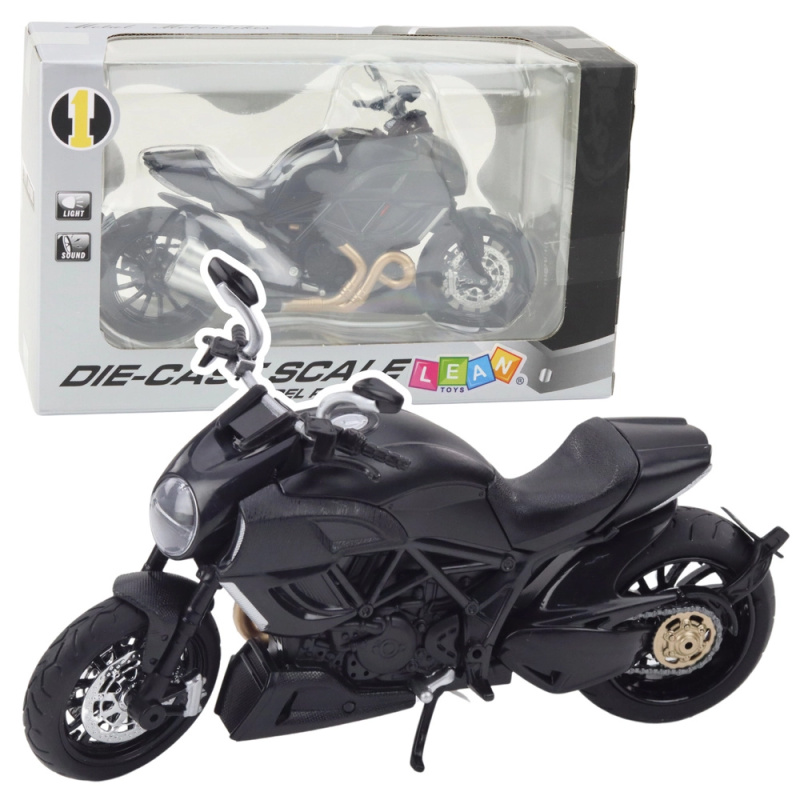 Sportovní kovový motocykl s LED a zvuky