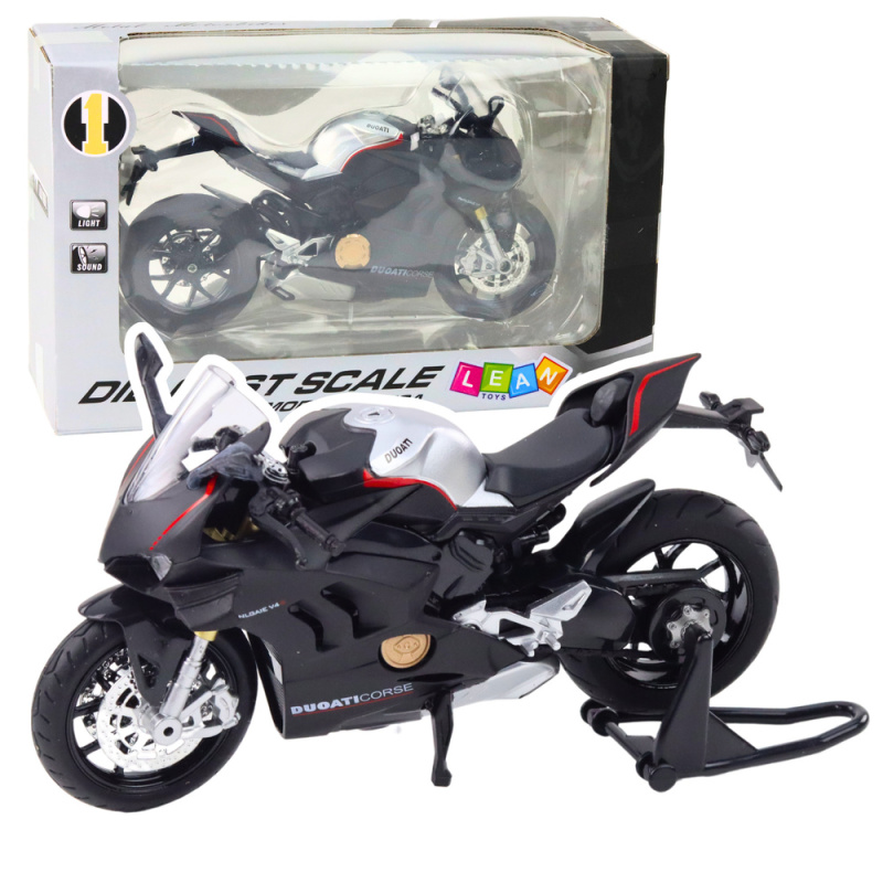 Kovový sportovní motocykl Černý V4