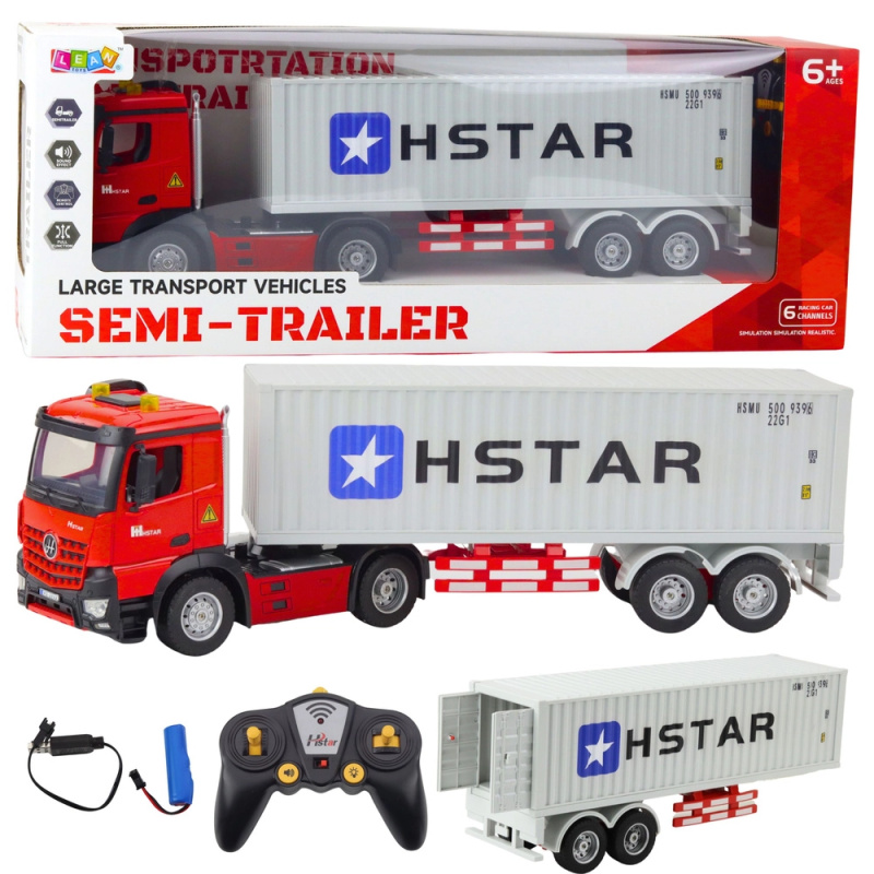 RC kamion s kontejnerovým návěsem 6CH s úhlem zatáčení 270° HSTAR