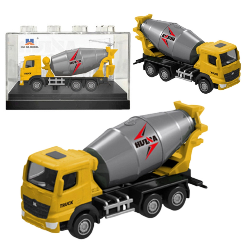 Kolekcionářský model míchačky Huina žlutý 1:80