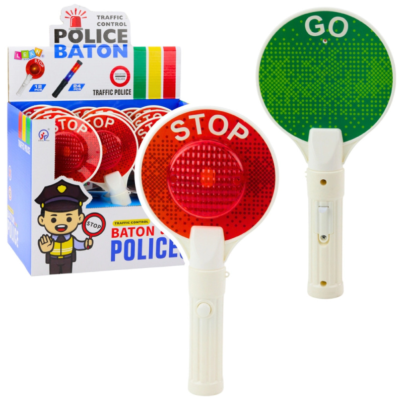 Dětský policejní signální terč STOP/GO se světlem