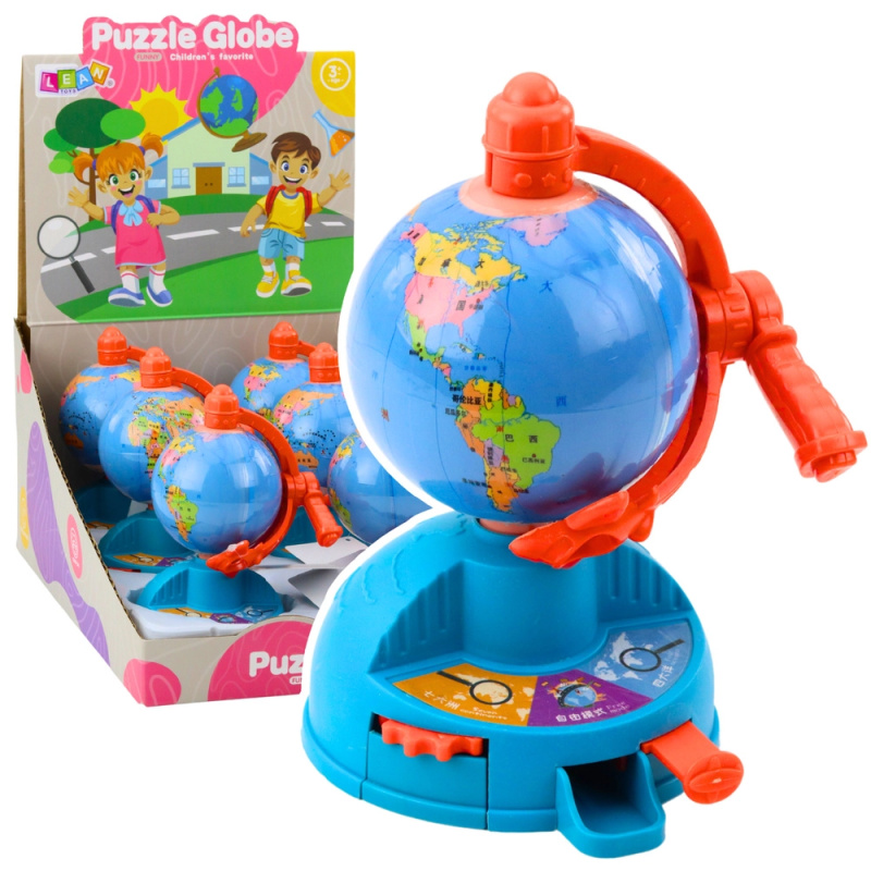 Mini globus s otáčivým ozubeným kolem a pohyblivým letadlem