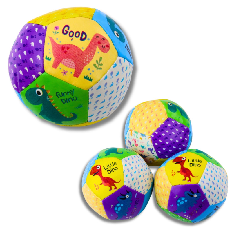 Sada měkkých míčků dinosauři 9 cm 3 ks