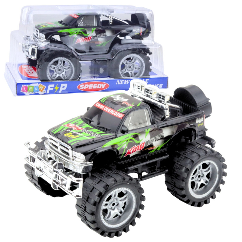 Terénní auto s pohonem zadních kol zeleno‑černé 27 cm