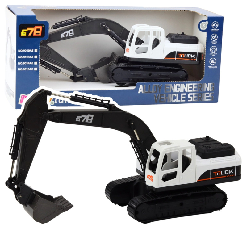 Velká pásová rypadlo s kovovou lžící a pohyblivými klouby