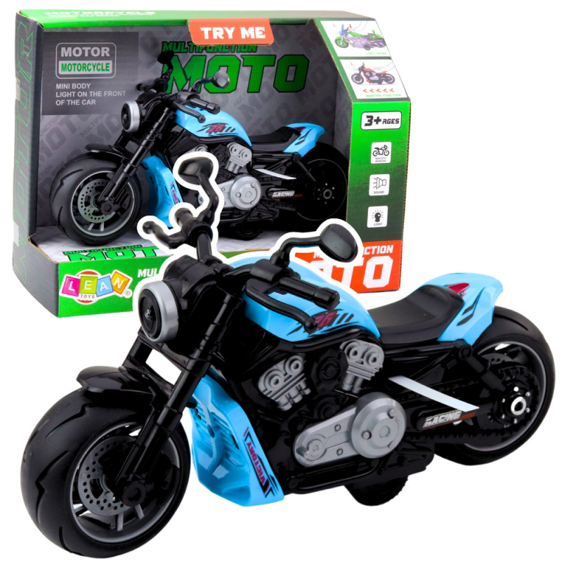 Dětský motocykl se světelnými a zvukovými efekty Modrý