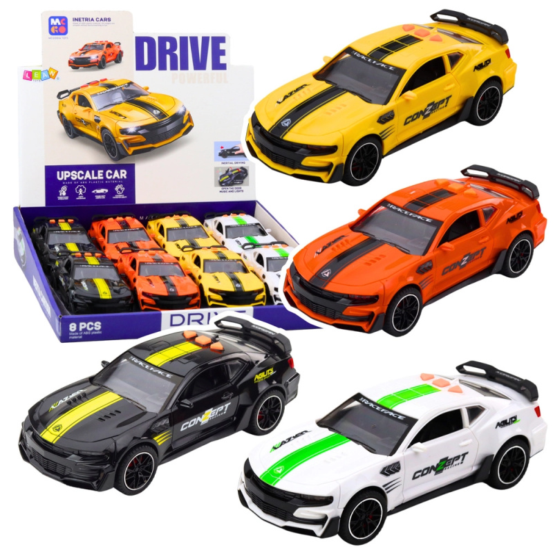 Sportovní auto s otevíracími dveřmi, pohonem, světly a zvuky