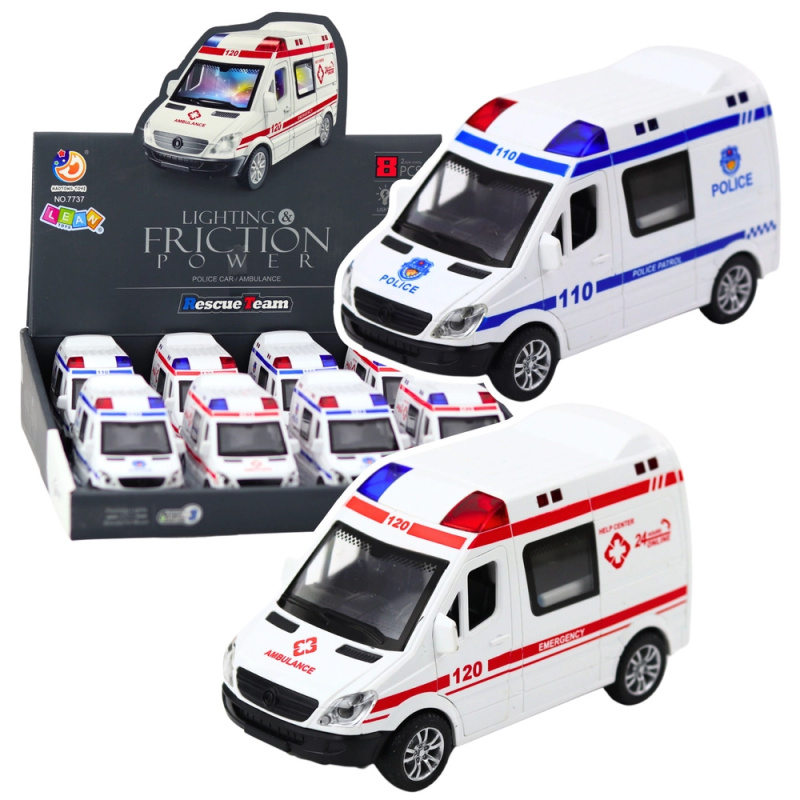 Hasičský vůz Ambulance s Otevíracími Dveřmi a Světelnými a Zvukovými Efekty