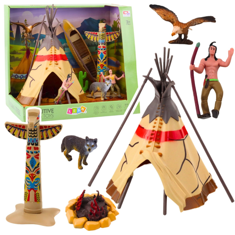 Indiánská sada s figurkami a teepee