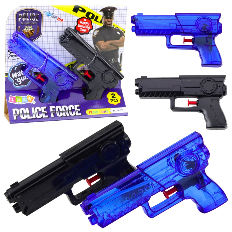 Sada vodních pistolí Policie modrá černá 2ks