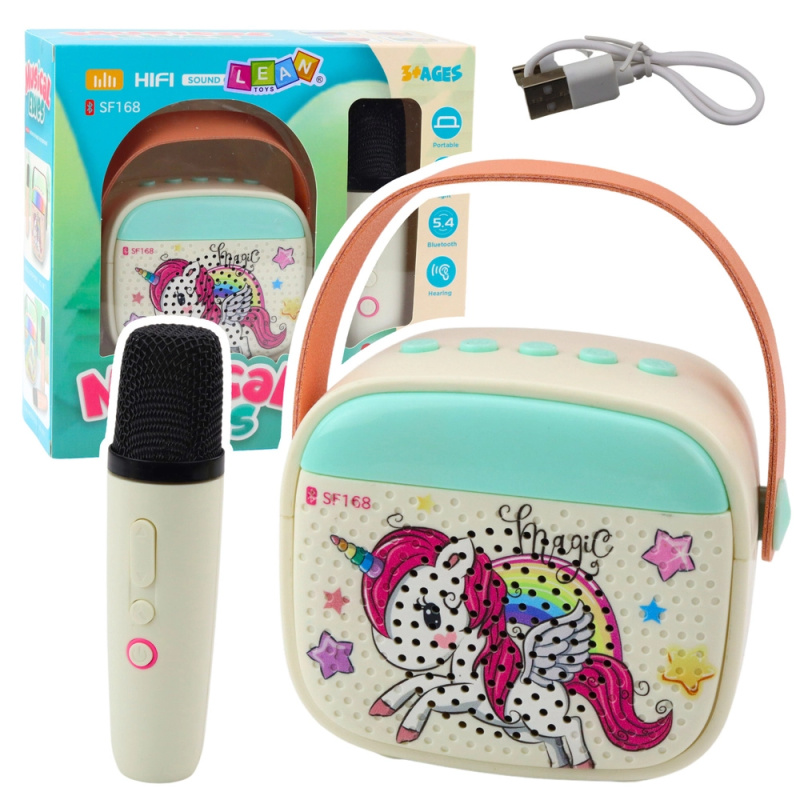 Karaoke sada pro děti s jednorožcem a Bluetooth mikrofonem