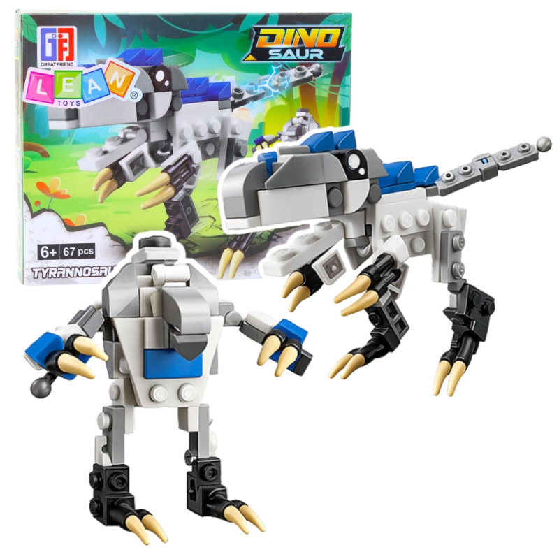 Stavebnice 2v1 tyrannosaurus rex a robot, 67 dílků