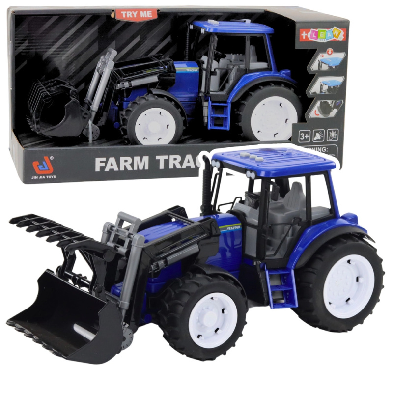 Dětský traktor s pohyblivou lžící modrý