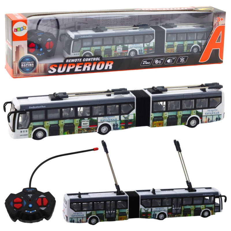 Zdalně ovládaný městský trolejbus s LED světly