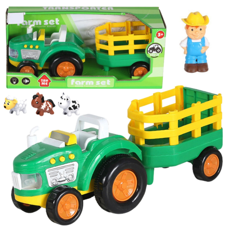 Farmářský traktor pro děti se zvířaty, světly a zvuky