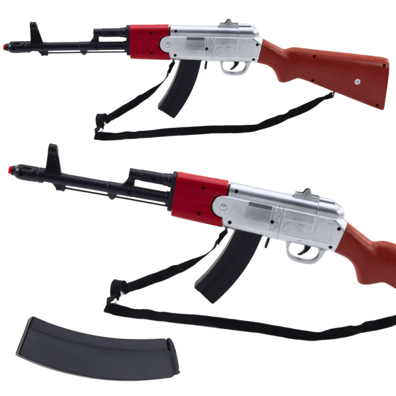 Realistická hračka puška s popruhem a zvuky