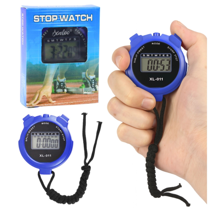 Elektronický sportovní časovač LCD modrý