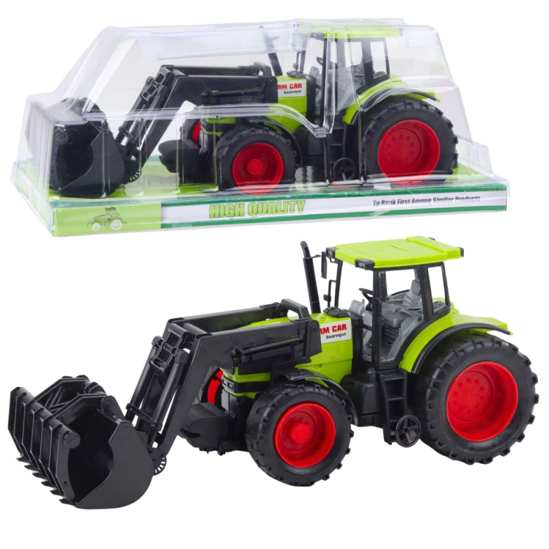 Traktor pro děti se zeleným čelisťovým nakladačem