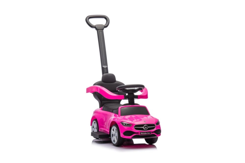 Odrážedlo s tlačkou Mercedes-Benz 3v1 růžové