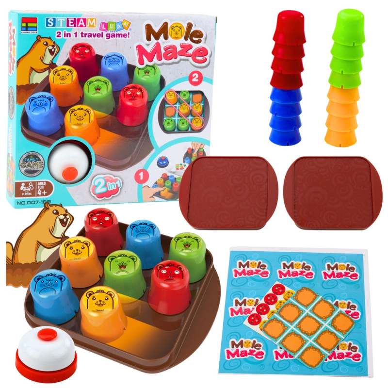 Hra Mole Maze 2v1 – Rychlé Kelímky a Piškvorky