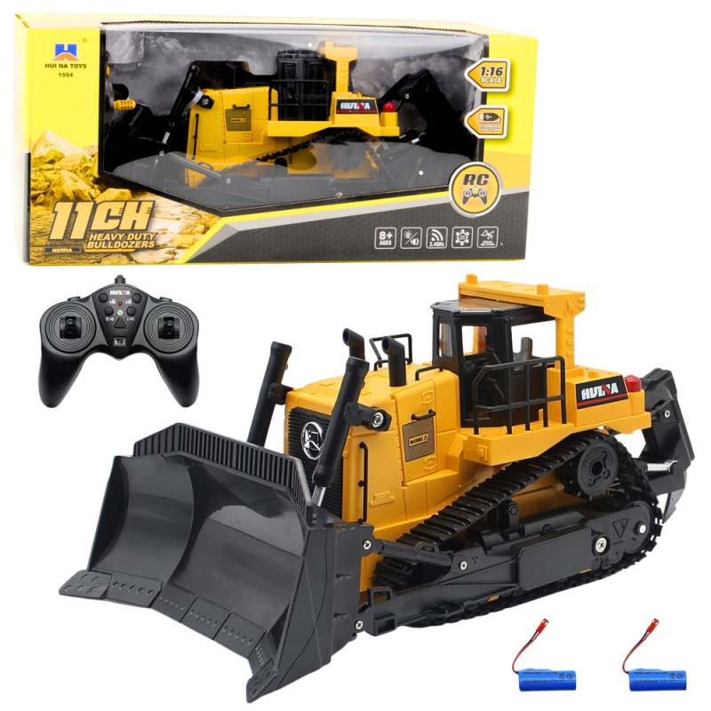 RC buldozer na dálkové ovládání 1:16 – žlutý