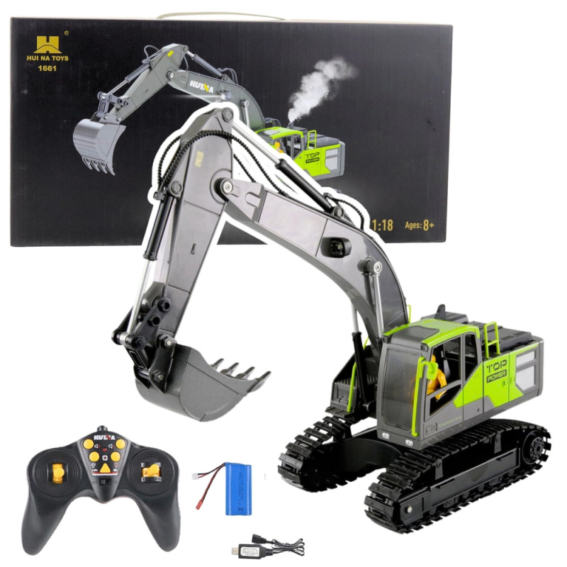 Rc pásové rypadlo s párou HUINA 1:18 zelené