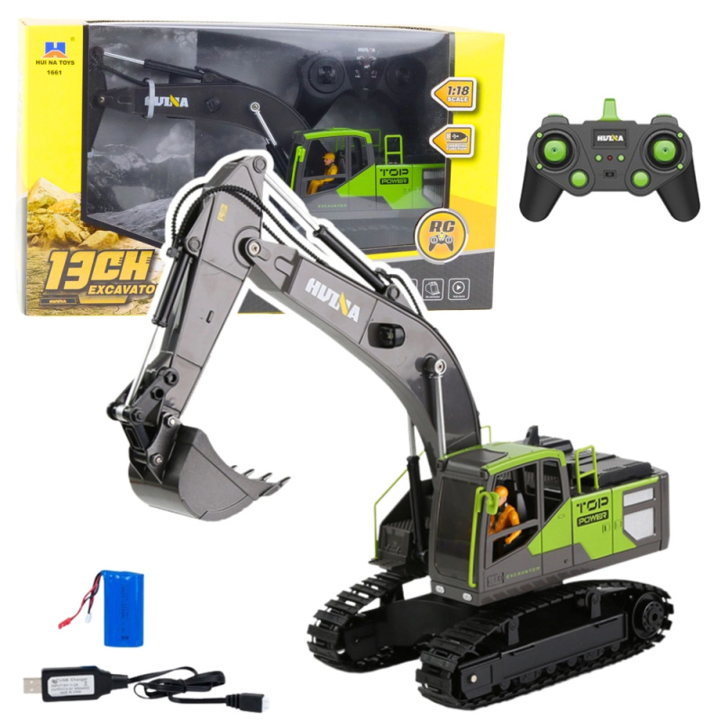 Pásová RC rypadlo HUINA 1:18 zelené