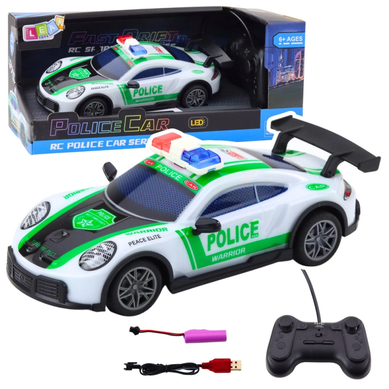 Sportovní policejní auto RC Drift s LED osvětlením 1:22