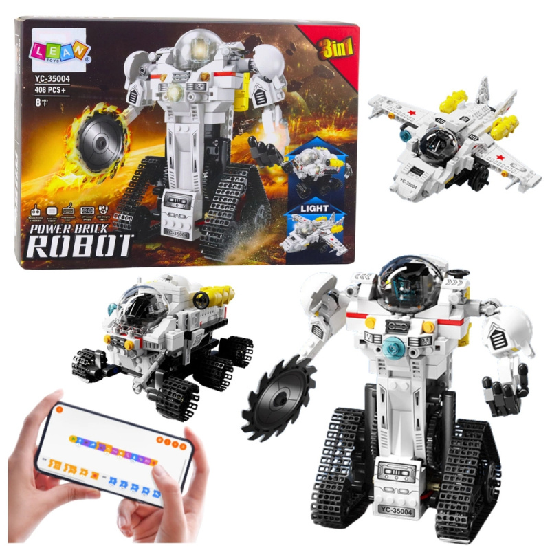 Stavebnice 3v1 robot, vesmírný rover a letadlo na dálkové ovládání, 408 dílků