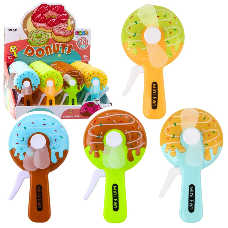 Ruční mini větráček donut pro děti – 4 vzory