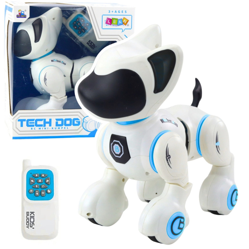 Interaktivní robotický pejsek na dálkové ovládání – bílý a modrý