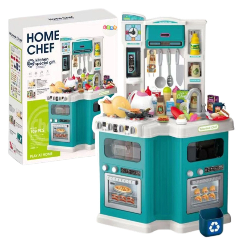 Velká dětská kuchyňka Home Chef se zvuky a světly, 109 doplňků