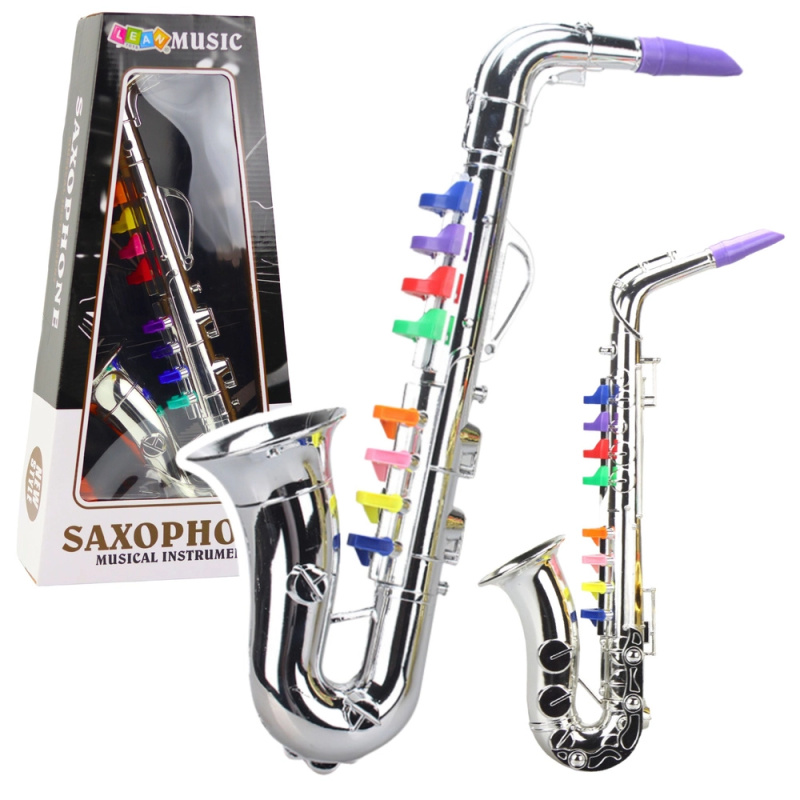 Dětský hudební nástroj – stříbrný saxofon
